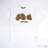 PALM ANGELS Broken Bear White T-Shirt - Photo 1