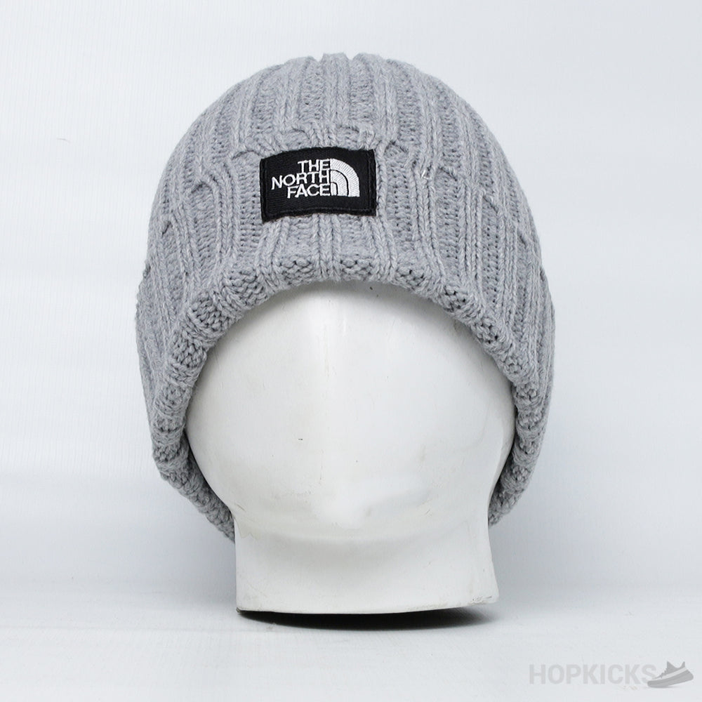 TNF Logo Box Cuffed Beanies Grey