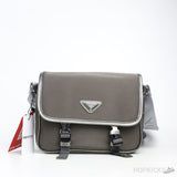 Prada Re-Nylon and Saffiano Shoulder Dark Brown Bag - Photo 1