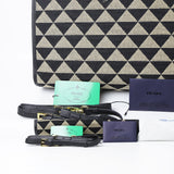 Prada Large Prada Symbole Embroidered Fabric Handbag (Dot Perfect) - Photo 3