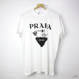 PRADA White Black Logo T-Shirt - Photo 1