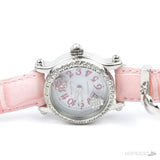 Alessandra Olla Crystal Bezel Heart Charm Pink Leather Watch - Photo 4