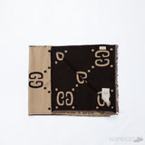 GG Wool Scarf in Black and Beige - Photo 1