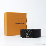 LV Monogram Embossed Black Belt - Photo 5