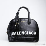 Ville S Balenciaga Bag In Croc Print Leather With Logo - Photo 1