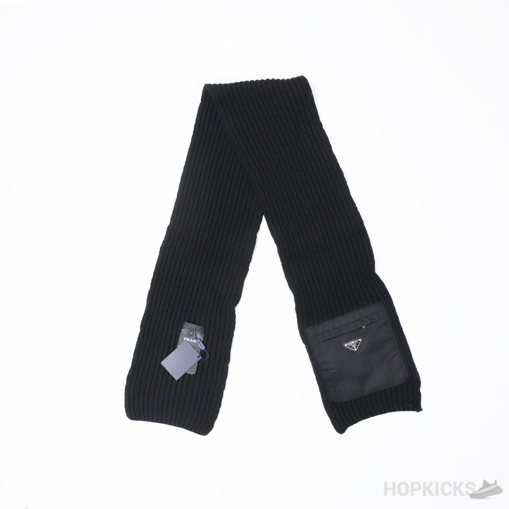 Prada Zipped Pocket Knitted Scarf