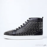 CL Black Leather Spikes High Top - Photo 1