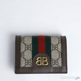G*cci x B*lenciaga Hacker Card Case Wallet Coffee - Photo 1