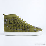 CL Green Suede Multi Level Spiked High Top - Photo 5