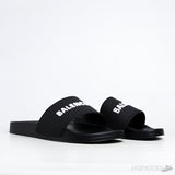 Bale*ciaga Pool Slide Black White - Photo 5