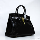 H*rmes Birkin Black Shiny Crocodile Bag Gold Hardware - Photo 3