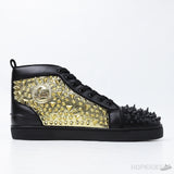 Christian Louboutin Louis Flat Black/Gold Leather (Dot Perfect) - Photo 3