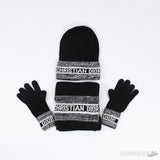 Dior Stripe Hat, Scarf Set Black and Grey - Photo 1
