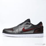 Air Jordan 1 Low Slip Shiny Black Red (Premium Plus Batch) - Photo 1
