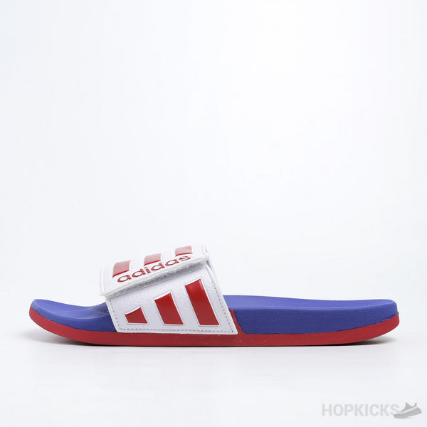 Adilette Core Blue Red Slides