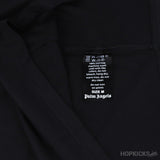 Palm Angels Black Cotton Sprayed Logo Printed Crew Neck T-Shirt (Economy Batch) - Photo 9