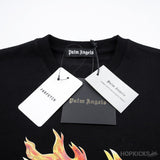 Palm Angels Logo on Fire Black T-Shirt - Photo 9