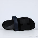 Hermes Chypre Blue Strap Leather Sandals - Photo 4
