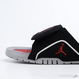 Air Jordan Hydro 4 Black Fire Red Cement Grey Slides - Photo 7