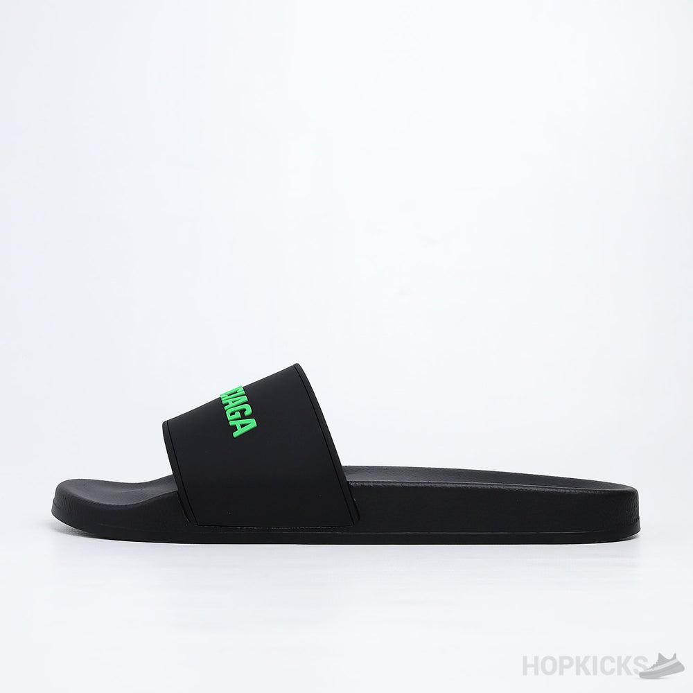 Balenciaga Pool Slide Black Fluo Green