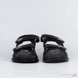 Chanel Grained Calfskin Velcro Dad Sandals Black (Premium Plus Batch) - Photo 6