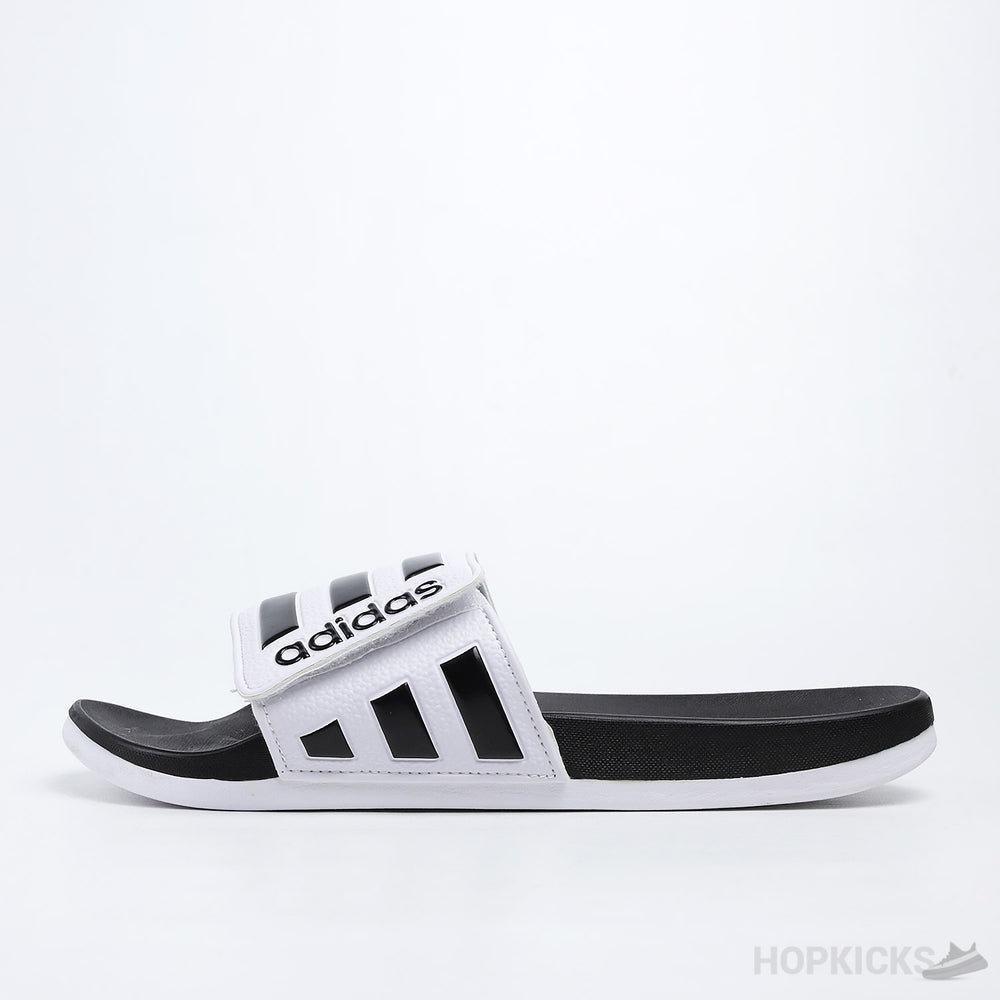 Adilette Core White Black Stripes Slides