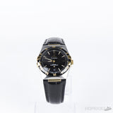 Luxury Watch Omega Constellation Co-Axial Black Dial Black Leather Swiss Automatic Watch - Photo 1