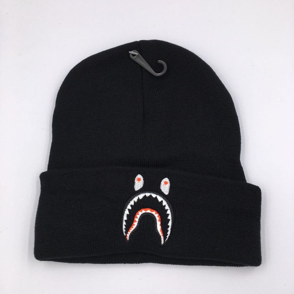 A bathing ape BAPE SHARK FACE Black beanie
