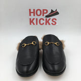 Gucci Fur Lined Leather Loafer Slides - Photo 8