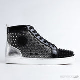 CL Louis Spikes High Sneakers White Black - Photo 3