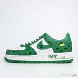 LV x Air Force 1 Low By Virgil Abloh White Green - Photo 1