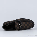 LV Moccasin Plain Leather Platinum Black Loafers (Dot Perfect) - Photo 7