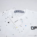 OFF-WHITE X Marais Splatter Print White T-Shirt - Photo 10