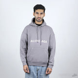 Bale*ciaga Front Side Printed Grey Hoodie (Economy Batch) - Photo 1