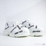 Bale*ciaga Allover Logo Triple S White Sneakers (Dot Perfect) - Photo 7