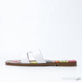Hermes Oran Flat Sandal White Silk Print Lining (Premium Plus Batch) - Photo 1