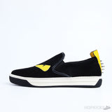 Fendi Monster Eyes Black Suede Sneakers - Photo 1