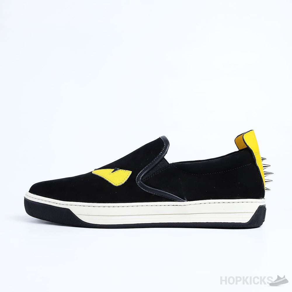 Fendi Monster Eyes Black Suede Sneakers