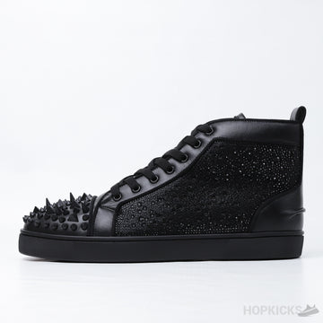 Christian Louboutin Louis Flat Black/Gold Leather (Dot Perfect)