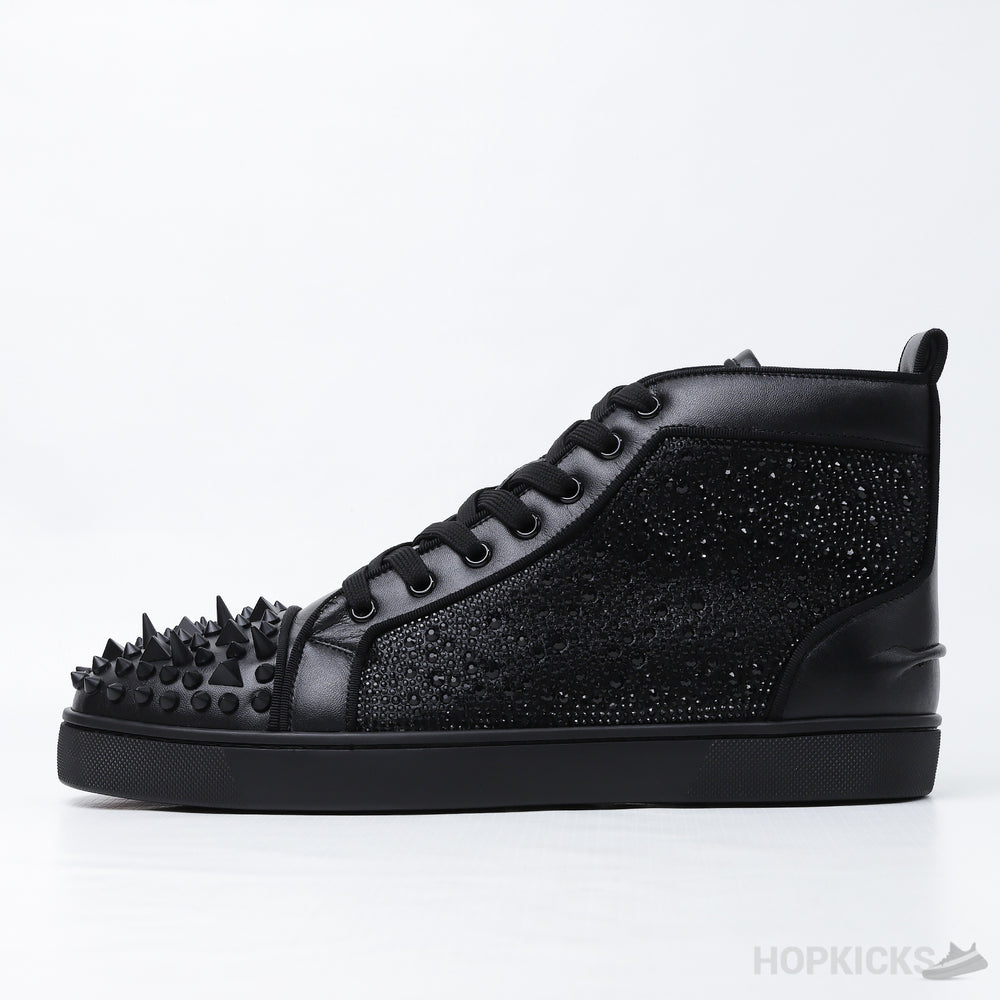 Christian Louboutin Louis Flat Black/Gold Leather (Dot Perfect)