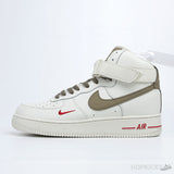 Air Force 1 High ID White Light Brown Red - Photo 1