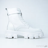 Prada Monolith Brushed Leather Nylon Boots (Dot Perfect) - Photo 3