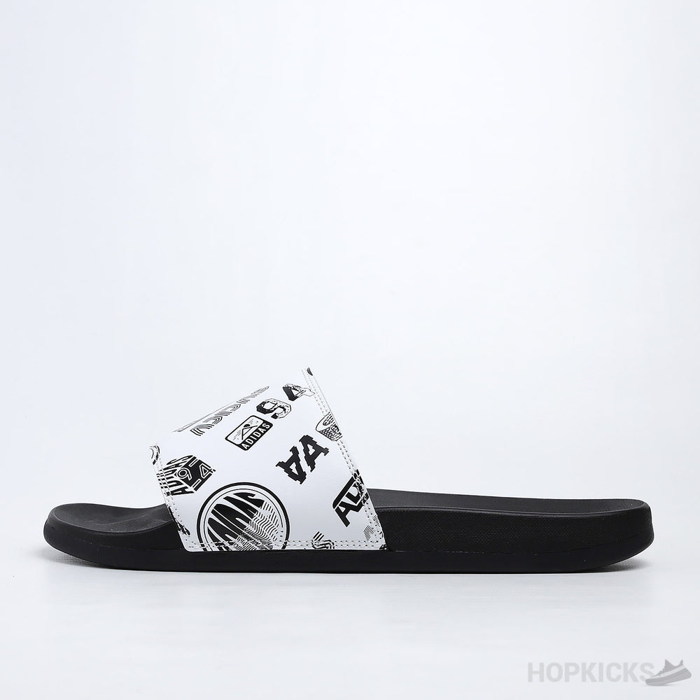 Adilette Cloud White Core Black Slides