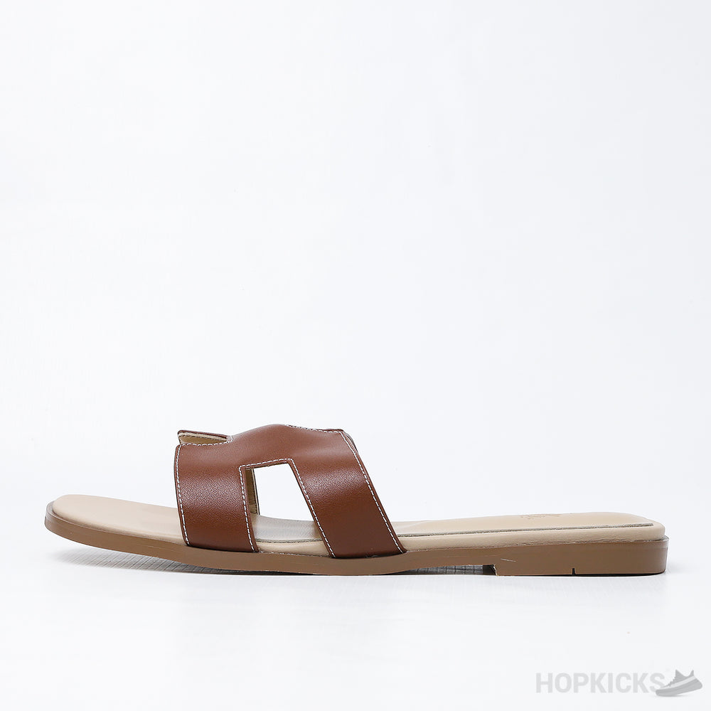 Hermes Women's Gold Oran Flat Sandal (Premium Plus Batch)
