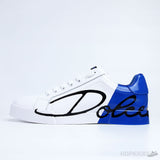 D&G White Blue Portofino Sneakers - Photo 1