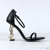 Saint Laurent Opyum Black Silver Sandals (Dot Perfect) - Photo 3