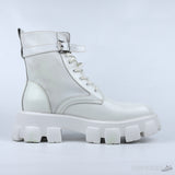 Prada Monolith Brushed Leather Nylon Boots (Dot Perfect) (Yellow Spots) - Photo 3