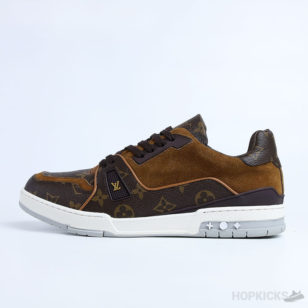 LV Trainer Suede Brown