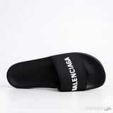 Bale*ciaga Pool Slide Black White - Photo 7