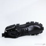 Prada Monolith Brushed Leather And Nylon Boots With Pouch (Dot Perfect) - Photo 4
